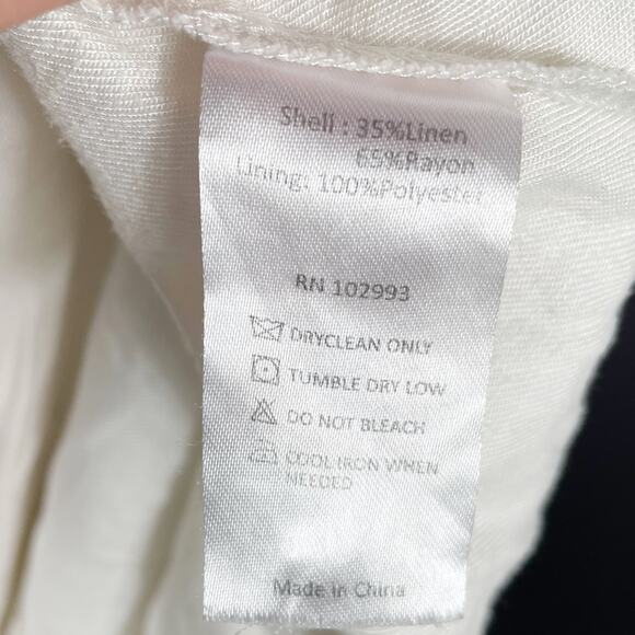 Saunders Collective Halter Dress White Linen Open Back Self Tie Sleeveless Sz‎ 0 - Picture 12 of 16